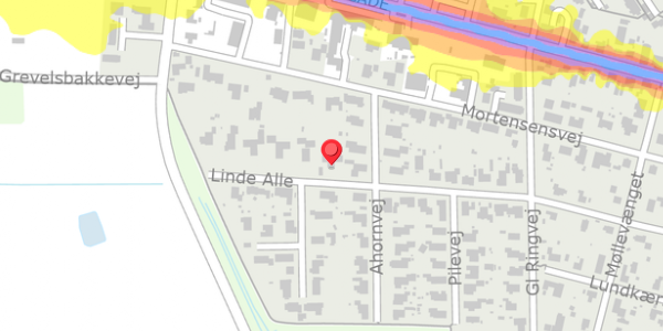Trafikstøjkort på Linde Alle 36, . , 8963 Auning