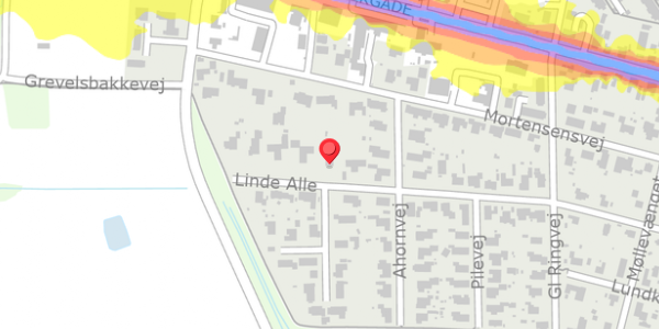 Trafikstøjkort på Linde Alle 38, . , 8963 Auning