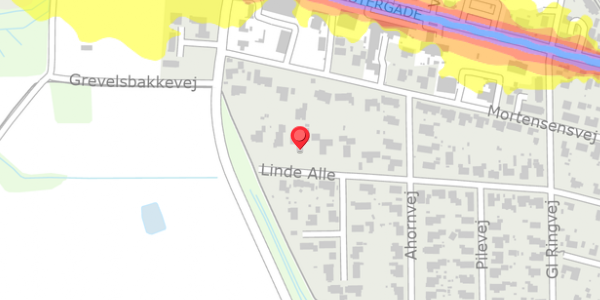 Trafikstøjkort på Linde Alle 42, . , 8963 Auning