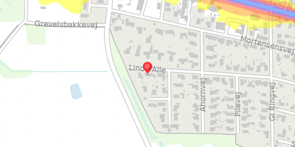 Trafikstøjkort på Linde Alle 61, . , 8963 Auning