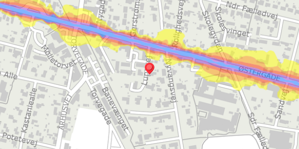 Trafikstøjkort på Lunavej 3, . , 8963 Auning