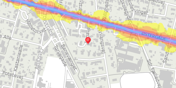 Trafikstøjkort på Lunavej 5, . , 8963 Auning