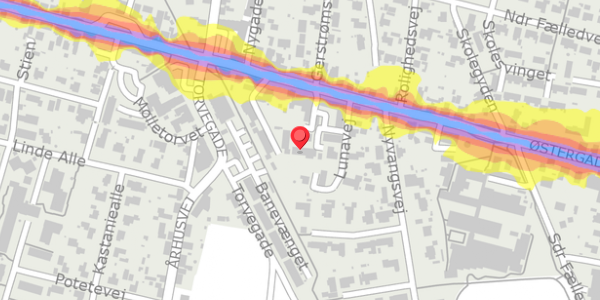 Trafikstøjkort på Lunavej 18, . , 8963 Auning