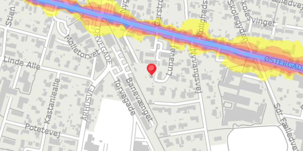 Trafikstøjkort på Lunavej 32, . , 8963 Auning