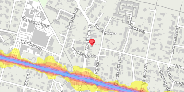 Trafikstøjkort på Nygade 9, 8963 Auning