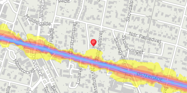 Trafikstøjkort på Rolighedsvej 3, 8963 Auning