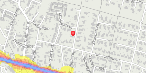 Trafikstøjkort på Rolighedsvej 7, 8963 Auning