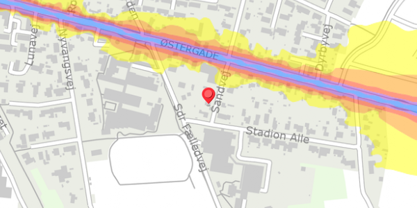 Trafikstøjkort på Sandvej 4, . , 8963 Auning