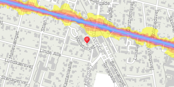 Trafikstøjkort på Torvegade 6, 8963 Auning