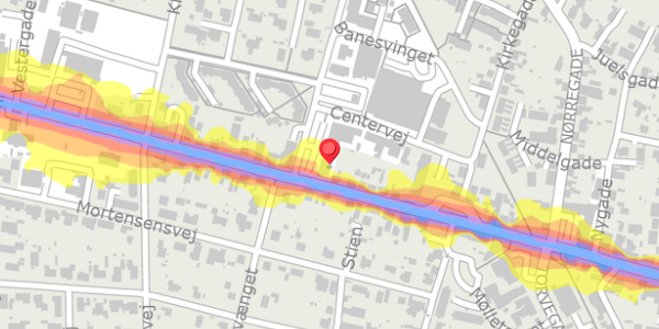 Trafikstøjkort på Vestergade 28C, . , 8963 Auning