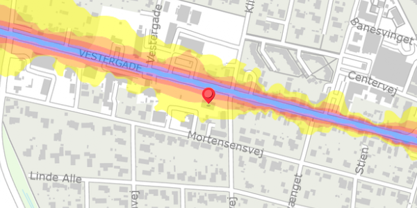 Trafikstøjkort på Vestergade 39, 8963 Auning