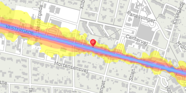 Trafikstøjkort på Vestergade 40, 8963 Auning