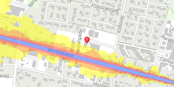 Trafikstøjkort på Vestergade 46C, . , 8963 Auning