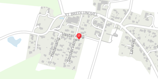 Trafikstøjkort på Vestervang 1, 8654 Bryrup