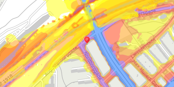 Trafikstøjkort på Augustenborggade 7, 1. tv, 8000 Aarhus C