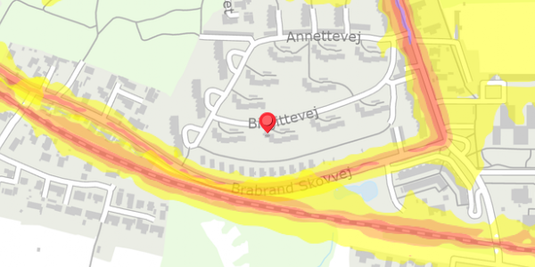 Trafikstøjkort på Birgittevej 21, 8220 Brabrand