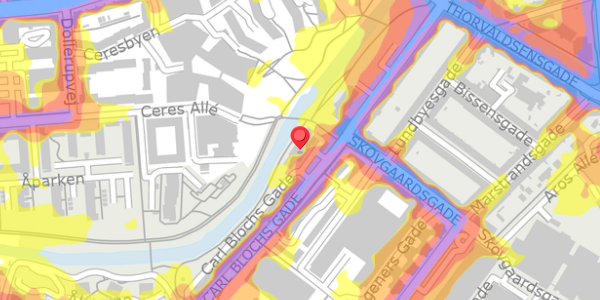 Trafikstøjkort på Carl Blochs Gade 30, 8000 Aarhus C