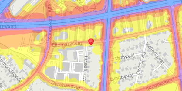 Trafikstøjkort på Ellemarksvej 41, 8000 Aarhus C
