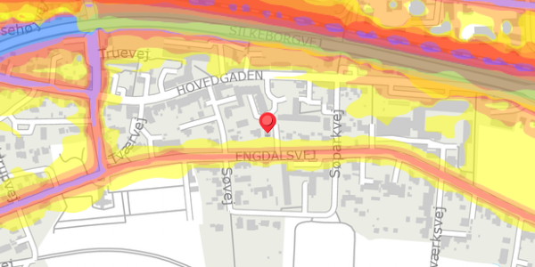 Trafikstøjkort på Engdalsvej 13, . , 8220 Brabrand