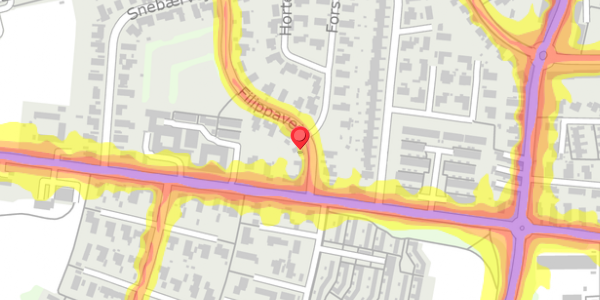 Trafikstøjkort på Filippavej 30, 8270 Højbjerg
