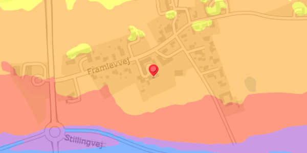 Trafikstøjkort på Framlevvej 12, . , 8462 Harlev J