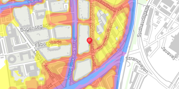 Trafikstøjkort på Hendrik Pontoppidans Gade 24, 2. tv, 8000 Aarhus C
