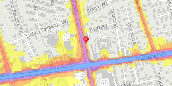 Trafikstøjkort på Haslevej 12D, 8230 Åbyhøj
