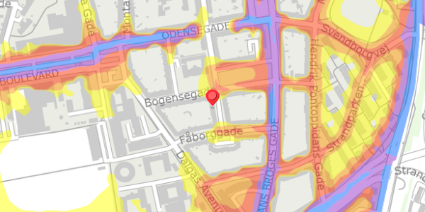 Trafikstøjkort på J. Michaelsens Gade 4, 2. tv, 8000 Aarhus C