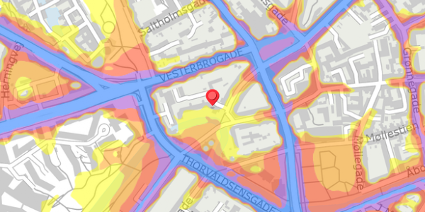 Trafikstøjkort på Janus La Cours Gade 16, st. mf, 8000 Aarhus C