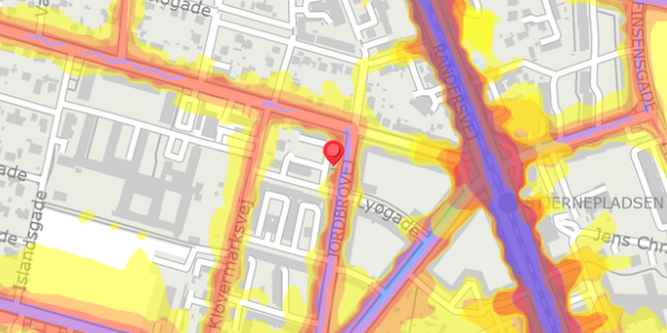 Trafikstøjkort på Jordbrovej 27, 2. 3, 8200 Aarhus N