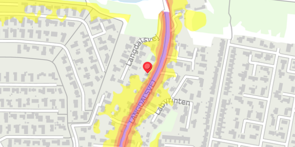 Trafikstøjkort på Langdalsvej 21, . , 8220 Brabrand