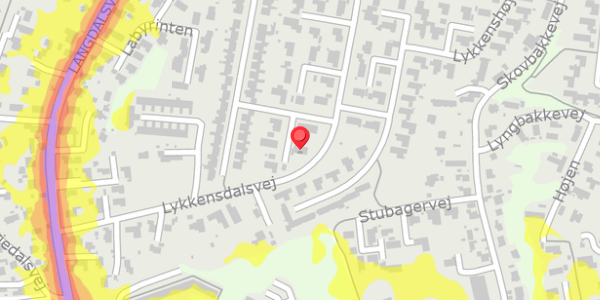 Trafikstøjkort på Lykkensdalsvej 35, 8220 Brabrand