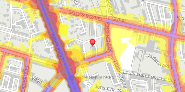 Trafikstøjkort på Marius Simonsens Vej 7, 2. th, 8200 Aarhus N