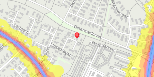 Trafikstøjkort på Mosedraget 13, 8381 Tilst
