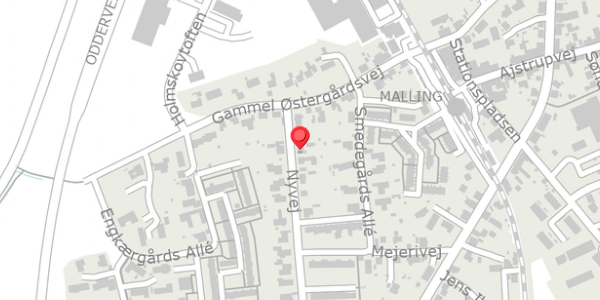 Trafikstøjkort på Nyvej 1, 8340 Malling