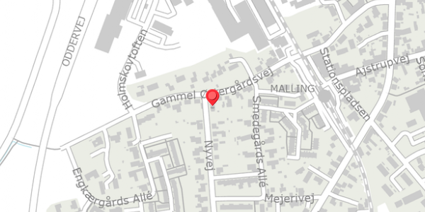 Trafikstøjkort på Nyvej 1A, 8340 Malling