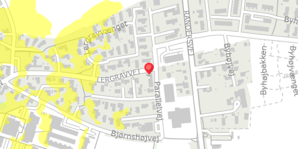 Trafikstøjkort på Parallelvej 67, 8380 Trige