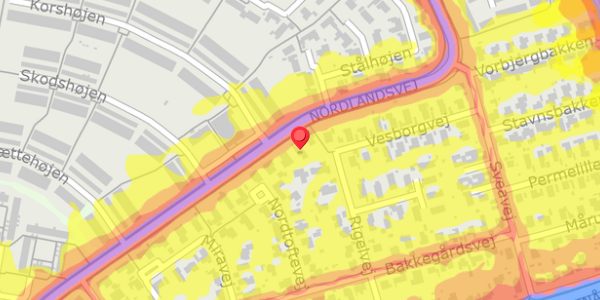 Trafikstøjkort på Rigelvej 21, 8240 Risskov