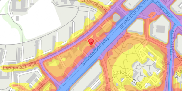 Trafikstøjkort på Skanderborgvej 34, 3. mf, 8000 Aarhus C