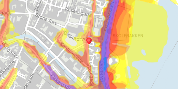 Trafikstøjkort på Skolegade 7, 2. th, 8000 Aarhus C