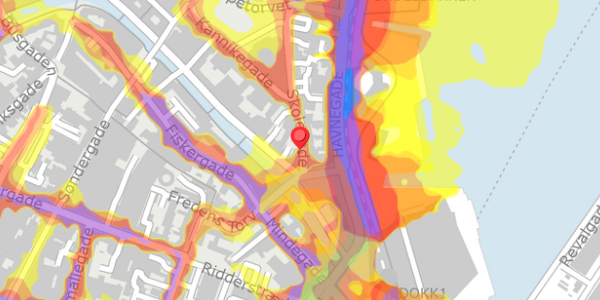 Trafikstøjkort på Skolegade 32, 8000 Aarhus C
