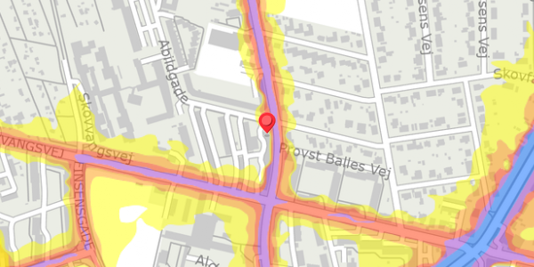 Trafikstøjkort på Skovvangsvej 167, st. 4, 8200 Aarhus N