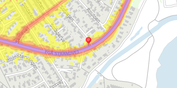 Trafikstøjkort på Solvejen 1A, 8250 Egå