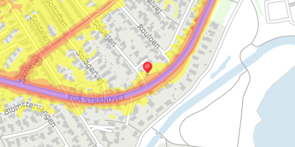 Trafikstøjkort på Solvejen 2A, 8250 Egå