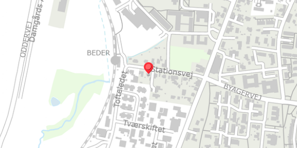 Trafikstøjkort på Stationsvej 17, 8330 Beder
