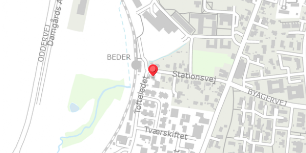 Trafikstøjkort på Stationsvej 21, 8330 Beder