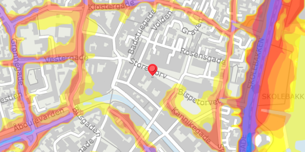 Trafikstøjkort på Store Torv 5, st. th, 8000 Aarhus C