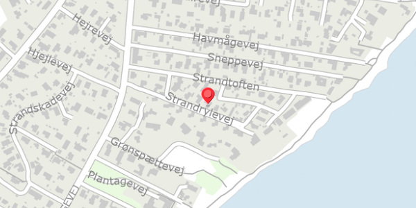 Trafikstøjkort på Strandrylevej 9, 8250 Egå