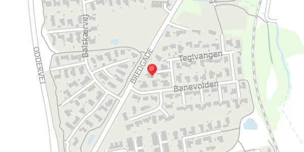 Trafikstøjkort på Teglvangen 5, 8340 Malling