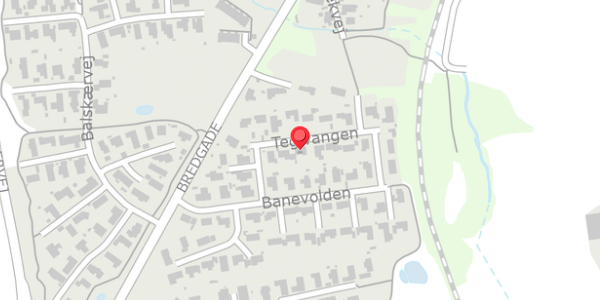 Trafikstøjkort på Teglvangen 8, 8340 Malling